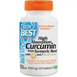 Kurkumina (High Absorption Curcumin From Turmeric Root with C3 Complex & BioPerine) -  1000 mg, 120 tabletek (Doctor's Best)