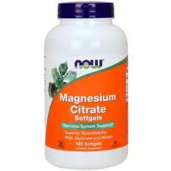 Magnez (Magnesium Citrate) - 180 kapsułek (NOW Foods)